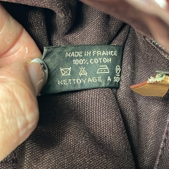 Hermes Paris Fourre Tout Burgundy Canvas Small Tote Bag Designer - Picture 16 of 17